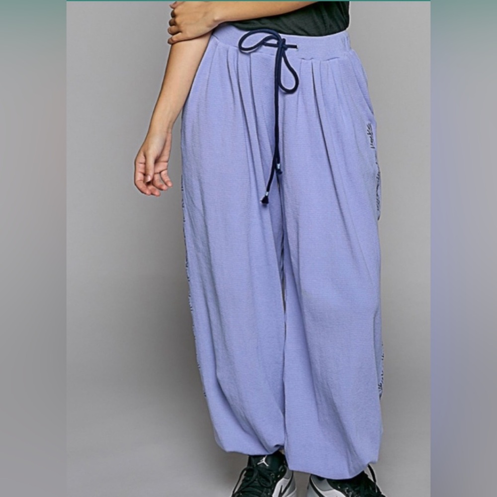 POL embroidered detail thermal jogger pants in Lilac (0248)